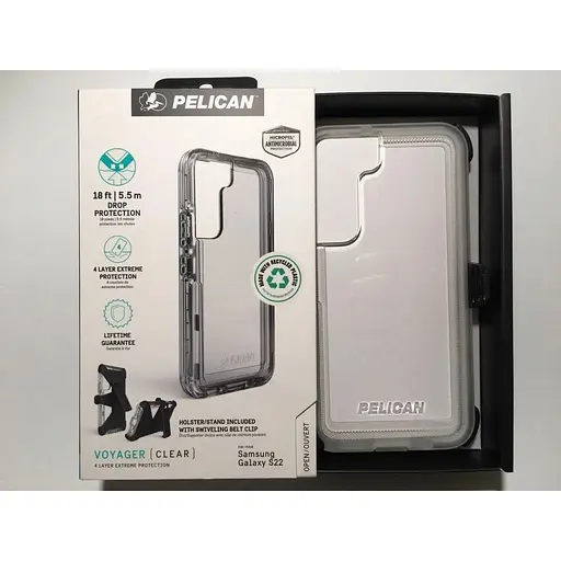 Противоударный чехол с клипсой Pelican Voyager для Samsung Galaxy S22 (6.1") Clear аналог OtterBox Defender - фото 2