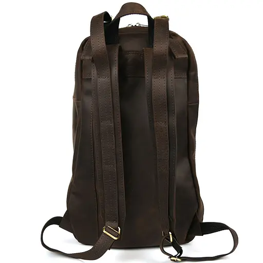 Мужской кожаный городской рюкзак коричневый крейзи хорс TARWA 47х28х18 см sum0028442 - фото 6