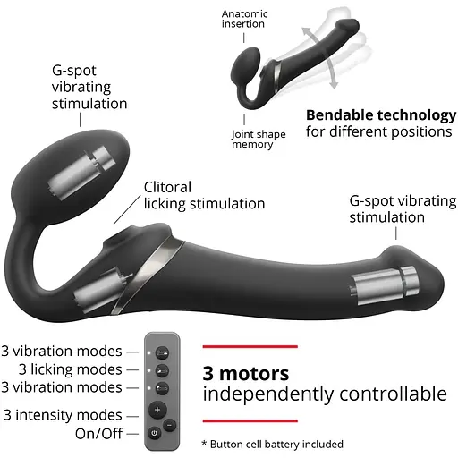 Безремінний вібрострапон Strap-On-Me MULTI ORGASM Black S - фото 2