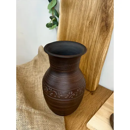 Глек 2 літри керамічний (глиняний) різьблений без ручки декор