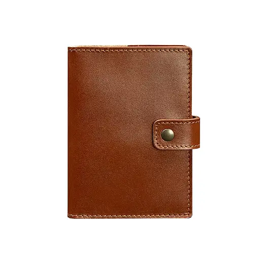 Шкіряна обкладинка для паспорта 5.0 (з віконцем) світло-коричнева - фото 7