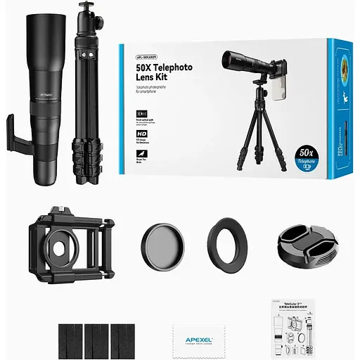 Телефото об'єктив для смартфона Apexel APL-T50XJJ029 зі штативом TeleCular 3 [134485] - фото 5
