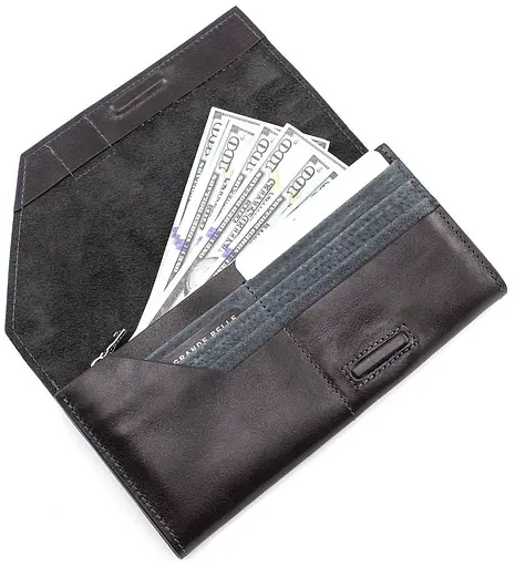 Кожаный мужской кошелек Grande Pelle 20х10х3 см acs0027516 - фото 6