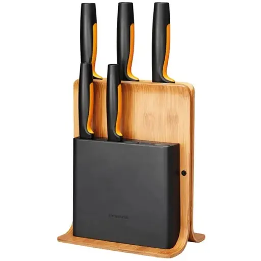 Набор кухонных ножей с бамбуковым блоком Fiskars Functional Form™ 5 шт 1057552