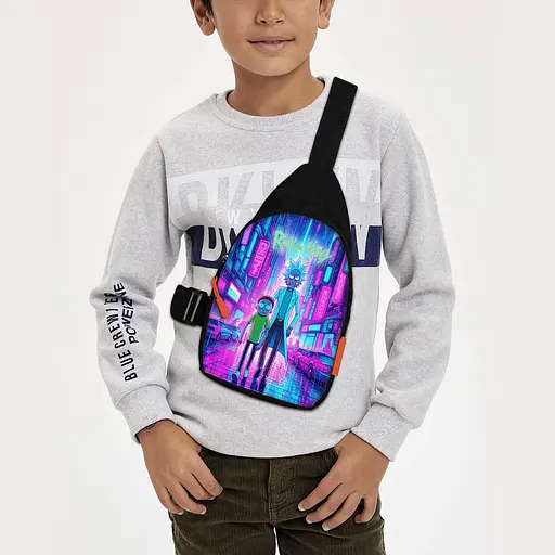 Сумка через плече дитяча Рік і Морті 29х17 см сумка слінг для хлопчика (02159)