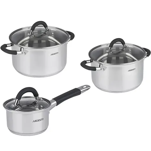 Набір посуду Ardesto Gemini Salerno 6 предметів нержавіюча сталь/силікон (AR1906S)