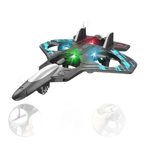 Квадрокоптер радиоуправляемый самолет-истребитель XZCUREC D01 Fighter Jet 2.4 GHz Синий для детей 6+ - фото 2