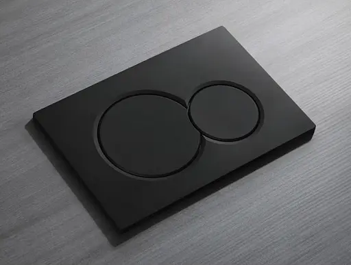 Панель змиву Koer KT-0601-05 пластикова, кнопка кругла KR5176, Чорний матовий - фото 4