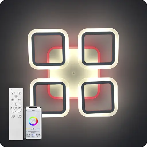 Люстра светодиодная 517 Light 3color с пультом 72Вт Белый (01321) - фото 11