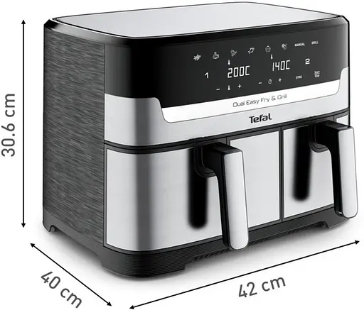 Мультипечь (аэрофритюрница) Tefal Dual Easy Fry&Grill Air Fryer EY905D10 UA - фото 3