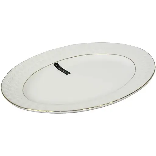 Тарілка Interos Снігова Королева порцелянова біла мілка овальна 25 см (223125-А)