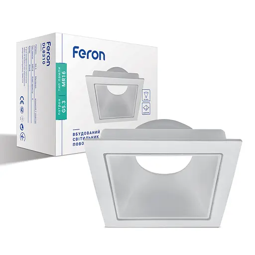 Вбудований поворотний світильник Feron DL8310 під лампу білий - фото 1