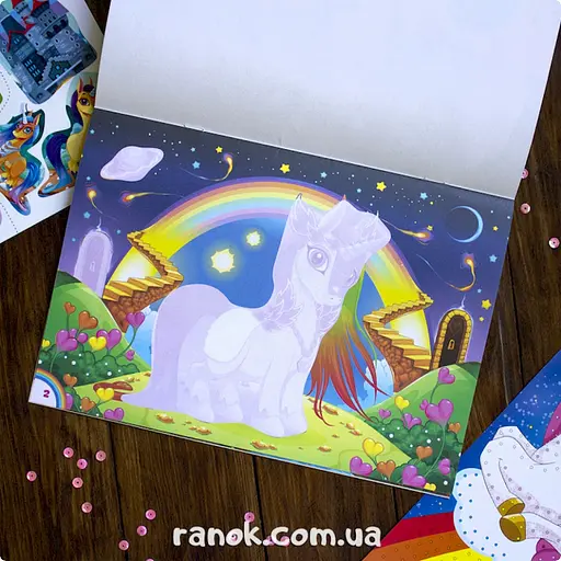Альбом с наклейками "Единорог" 13164003, 8 страниц, 25 наклеек - фото 2