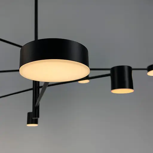 Сучасна чорна LED люстра FLEA з ріжками, що регулюються по осі Line.F DE 31/8 BK - фото 12