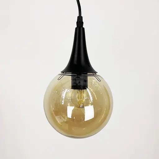 Підвісний світильник GOLF з янтарним плафоном Line.F 11192/1 BK+AM - фото 2