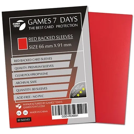 Аксесуар Games 7 Days Протектори для карт Games7Days 66 х 91 мм MTG, 80 шт. Red PREMIUM (GSD-RD6691) - фото 1