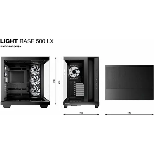 be quiet! Light Base 500 LX Корпус из закаленного стекла без блока питания, черный (BGW85) - фото 7