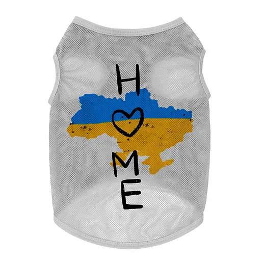 Майка для собак Waudog Clothes малюнок "Дім", сітка, L, B 42-45 см, C 28-31 см сірий - фото 2