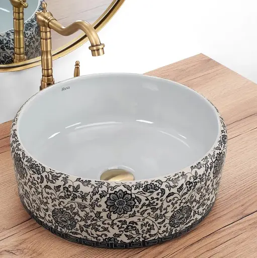 Умивальник Rea Florisa white накладний REA-U3308, Цветной - фото 2