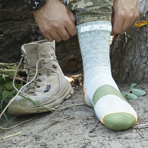Носки DexShell Terrain Walking Ankle водонепроницаемые S зеленые - фото 7