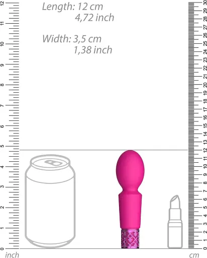 Вібромасажер Royal Gems Brilliant 12 см (рожевий) - фото 4