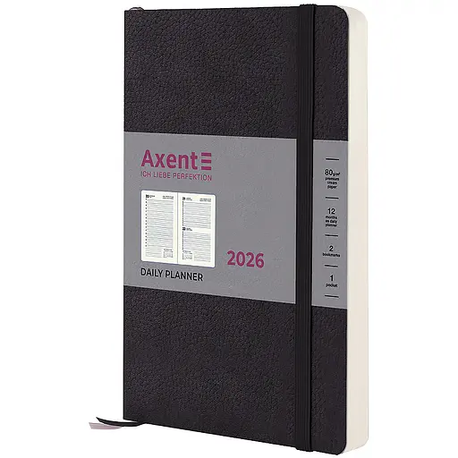 Дневник Axent 2026 Partner Soft Skin 145х210 мм черный (8810-26-01-A)