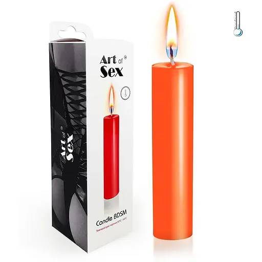 Оранжевая восковая свеча Art of Sex Size M 15 см - фото 2