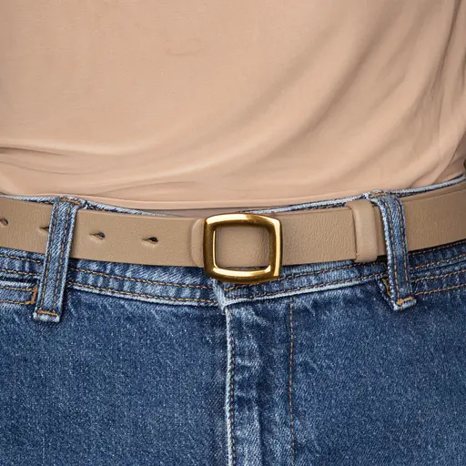 Ремінь шкіряний жіночий НС-2558 (110 см) бежевий - фото 5