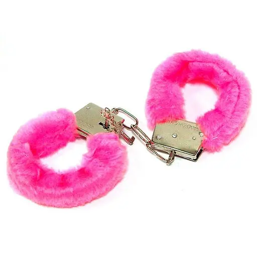 Нежные BDSM-наручники "Меховые границы" с ключом One Size розовые - фото 1
