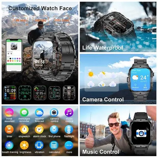 Розумний смарт годинник Smart Expert Nano Steel + 2 ремінця (Чорний) - фото 9