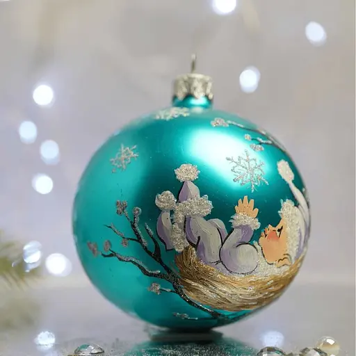 Ялинкова прикраса Санта Шоп Ельфік у гніздечку скло (4820001112474) - фото 2