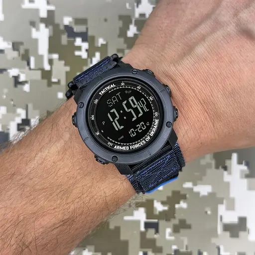 Наручний годинник чоловічий 036 Nylon Black-Blue Awarder acs0031932 - фото 3