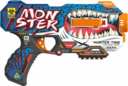 Пистолет BH149 Turbo & Fast с барабаном на батарейках, с мягкими патронами 12шт "Монстр" (6953303513149) - фото 2