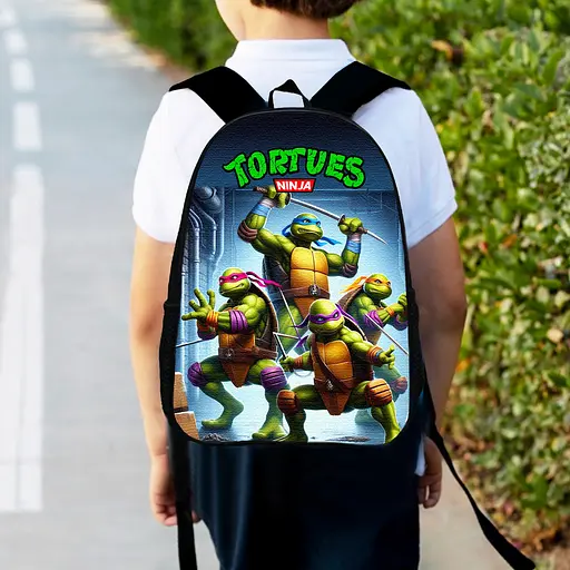 Рюкзак детский Черепашки-ниндзя, 34х27см, городской ранец для мальчика с принтом (00555)