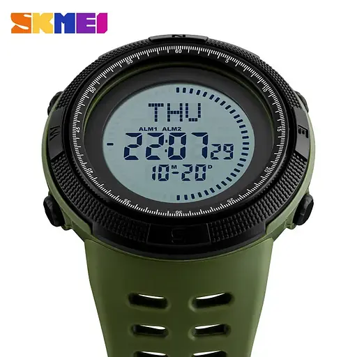 Годинник чоловічий спортивний з компасом Skmei 1254 Compass (Зелений) - фото 3