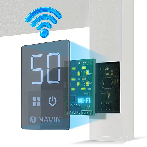 Електрична рушникосушка Navin Avalon 480x1200 Sensor з Wi-Fi ліва, біла 12-112033-4880, Білий, Ліве, Електронний - фото 6