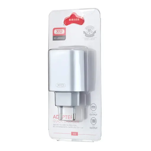 Сетевое зарядное устройство для XO-L85D ( EU ) QC3.0 18W Белый - фото 2