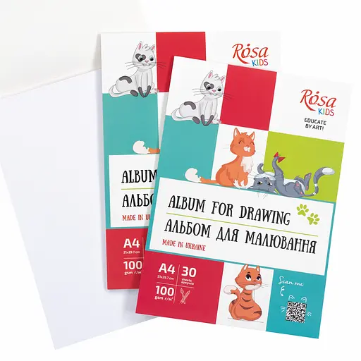Альбом-склейка для малювання Cats А4 100г/м2 30л ROSA Kids - фото 3