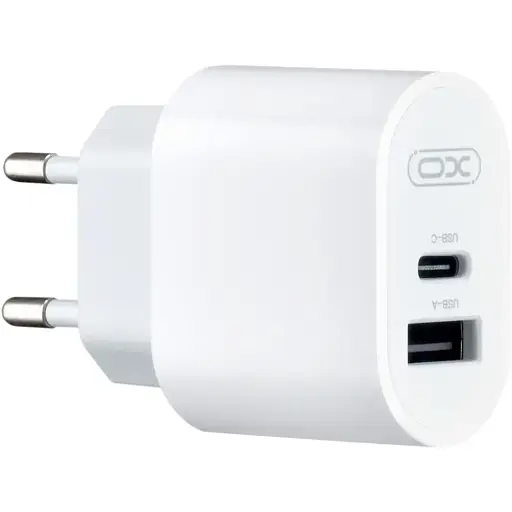 Сетевое зарядное устройство XO L97 A + C dual port Home charger Белый - фото 1