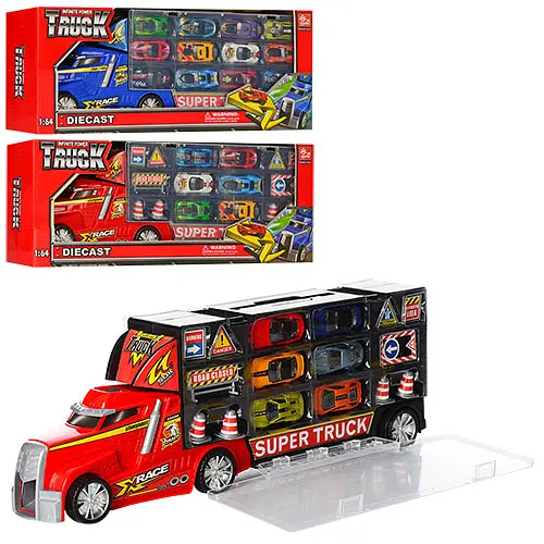 Трейлер контейнер, с металлическими машинками (В ассортименте) - фото 2