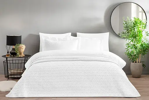 Постільна білизна Bellamy White Жаккард з покривалом 250х260 см Tac pbe0051666 - фото 1