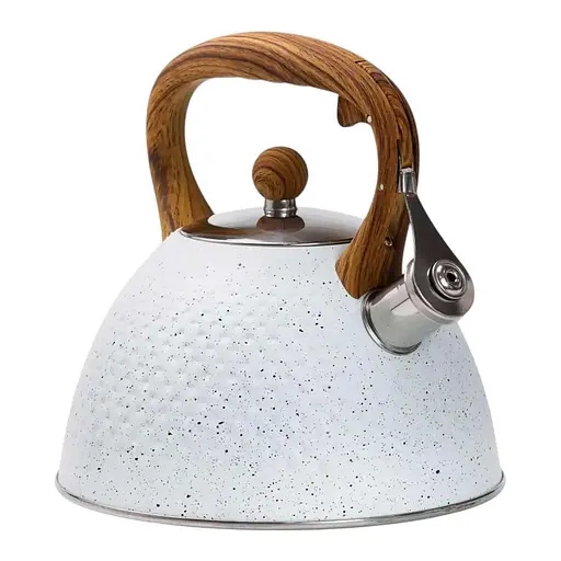 Металевий чайник із нержавіючої сталі Haus Roland зі свистком 3л Білий - фото 7
