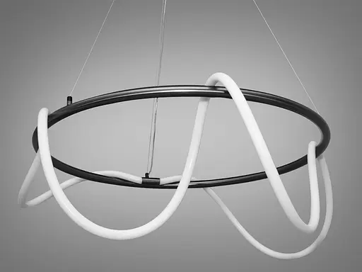 LED люстра Шланг в залу з серії "Роуплайт", 32Вт, чорний хром - фото 3