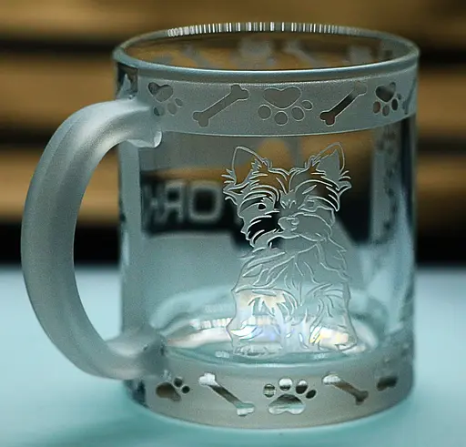 Скляна чашка кружка 320 мл  з гравіюванням Йорк подарунок для власника собаки або поціновувача породи - фото 2