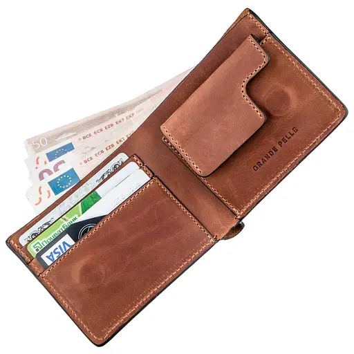 Кожаный портмоне Grande Pelle 9х11х1.2 см acs0014768 - фото 3