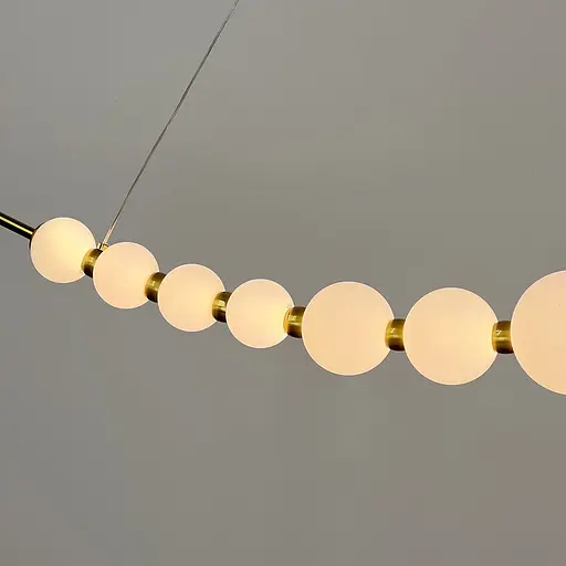 Светодиодная дуговая люстра на 13 белых шаров длиной 110 см Line F | Ст. SG43-1100 AB - фото 4