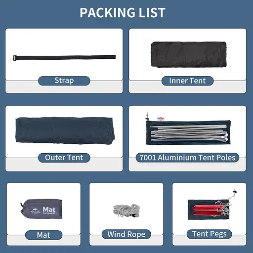 Намет Naturehike Cloud Up 3 UL NH18T030-T-T 20D надлегкий тримісний з футпринтом темно-синій - фото 3