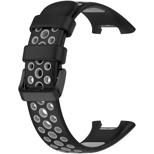 Ремешок DK Silicone Sport Band Classic Nike для Xiaomi Mi Band 7 Pro (black / grey) - фото 2