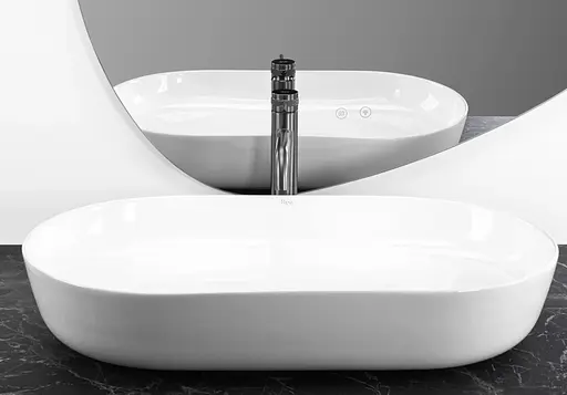 Умивальник Rea Cleo 71 white накладний REA-U6215, Білий - фото 3