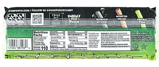 Кислі жувальні цукерки Sour Punch Halloween Frankenstraws 91 г - фото 3